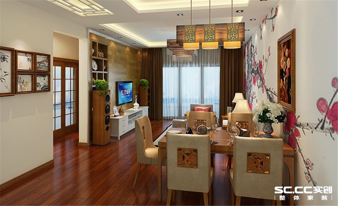 春江家园 新中式 两居 客厅图片来自郑州实创装饰啊静在春江家园86平新中式两居的分享