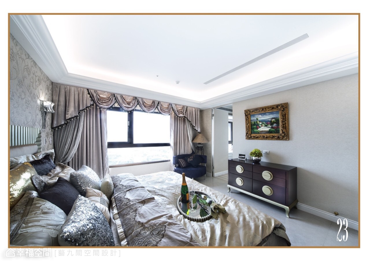 新古典 三居 欧式 收纳 简约 卧室图片来自幸福空间在210平艺术家演绎欧式新古典奢华的分享
