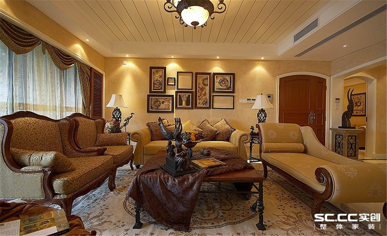 美式 别墅 金沙湖 客厅图片来自郑州实创装饰啊静在金沙湖美式别墅的分享