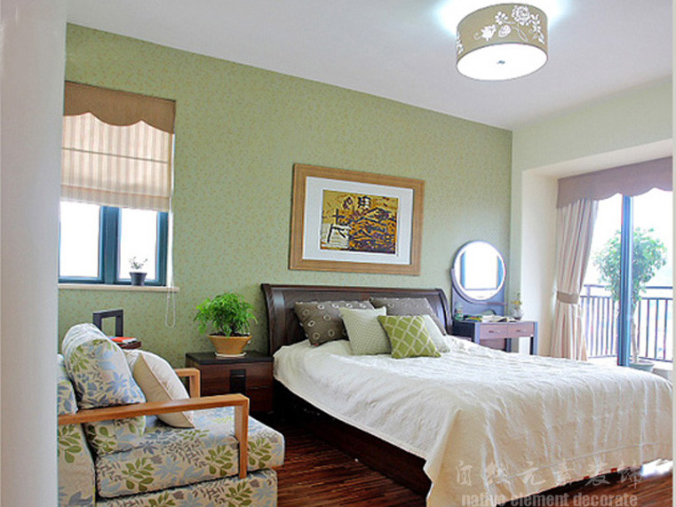 海昌花园 现代中式 二居 卧室图片来自自然元素装饰在海昌花园现代中式风装修案例的分享