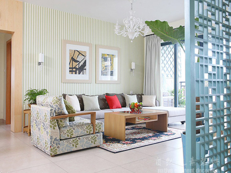 海昌花园 现代中式 二居 客厅图片来自自然元素装饰在海昌花园现代中式风装修案例的分享