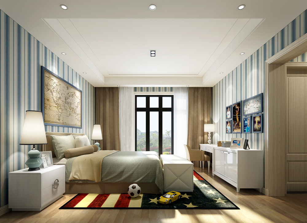 卧室图片来自广州名雕装饰在自然的木质色调使空间充满氛围的分享