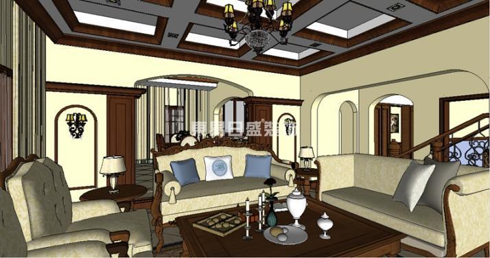 美式 别墅 碧桂园 客厅图片来自长沙东易日盛装饰在碧桂园-美式风格的分享