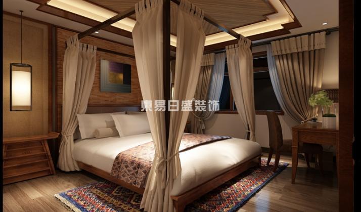 东南亚风格 别墅 九峰小区 180平米 卧室图片来自长沙东易日盛装饰在九峰小区-东南亚风格的分享