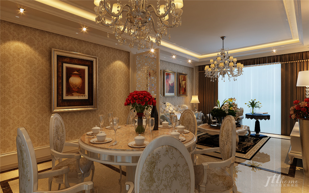 欧式 三居 和谐 美观 餐厅图片来自居泰隆深圳在大族河山欧式三居室的分享