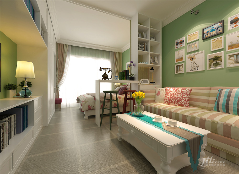 简约 一居 小户型 清新 舒适 宜居 客厅图片来自居泰隆深圳在合正逸园现代简约一居室的分享