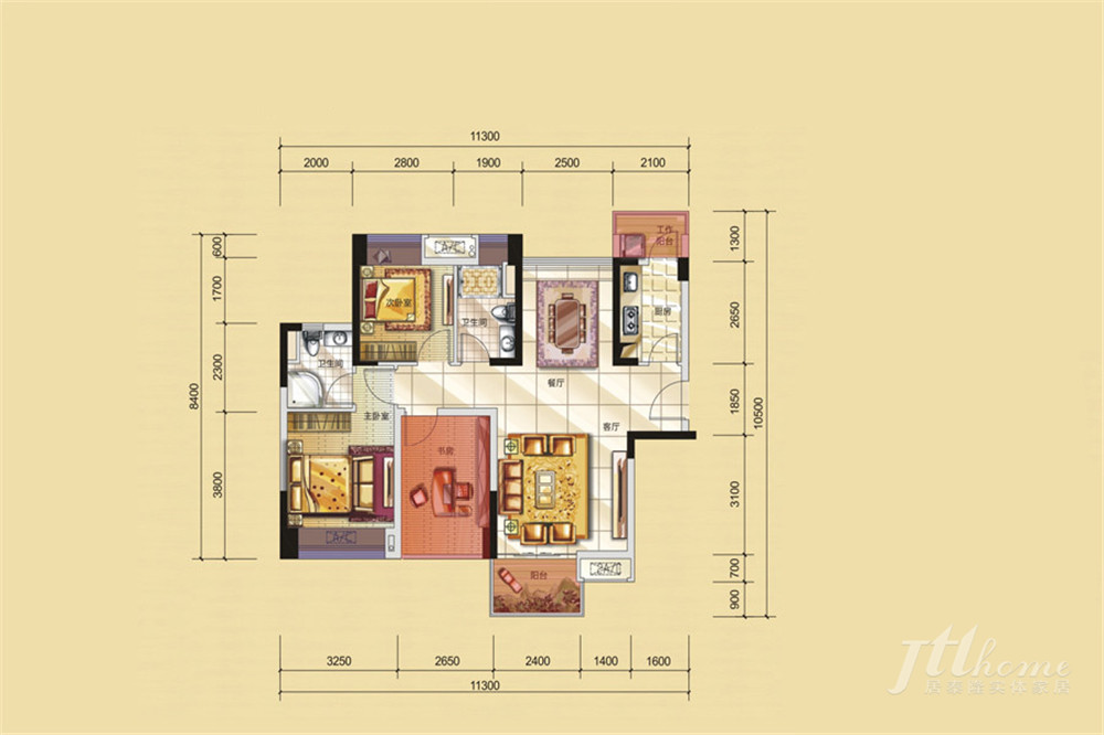 简约 宜居 三居 白领 舒适 户型图图片来自居泰隆深圳在大运城邦现代简约三居室的分享