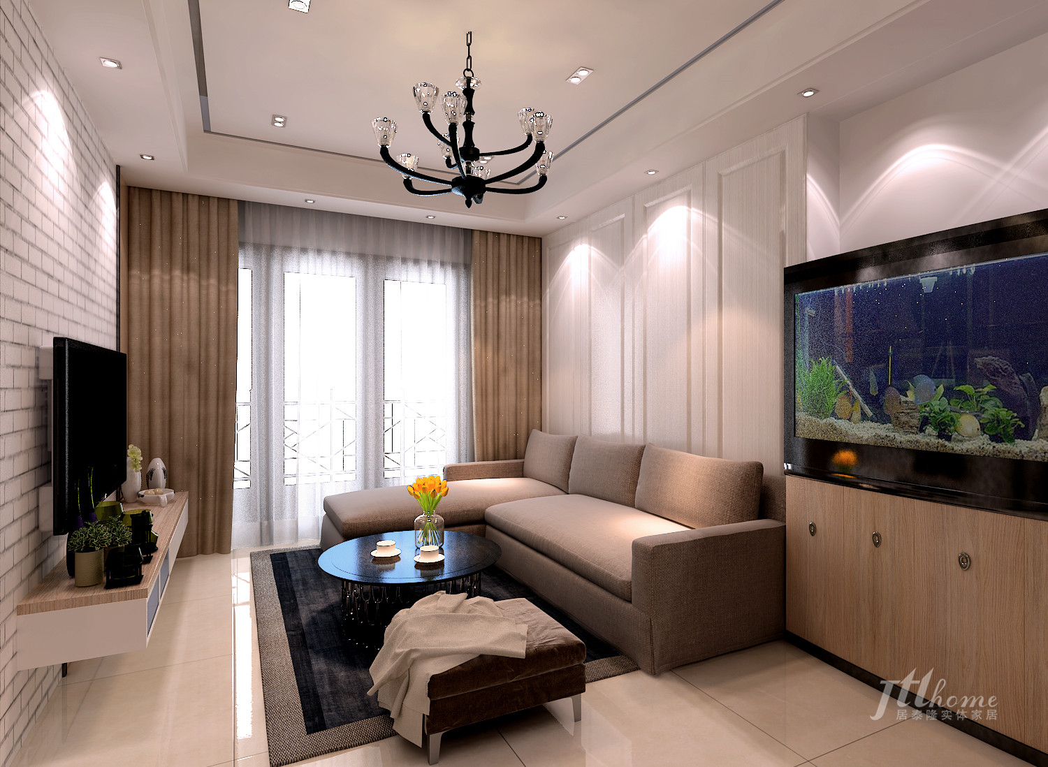 简约 宜居 舒适 三居 客厅图片来自居泰隆深圳在四季御园现代简约三居室的分享