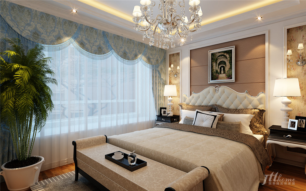 欧式 三居 和谐 美观 卧室图片来自居泰隆深圳在大族河山欧式三居室的分享