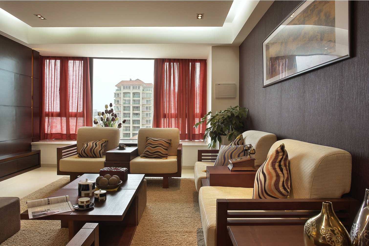 简约 中式风格 四居 公寓 小资 客厅图片来自北京装修设计o在金科廊桥水岸之中式风格装修设计的分享