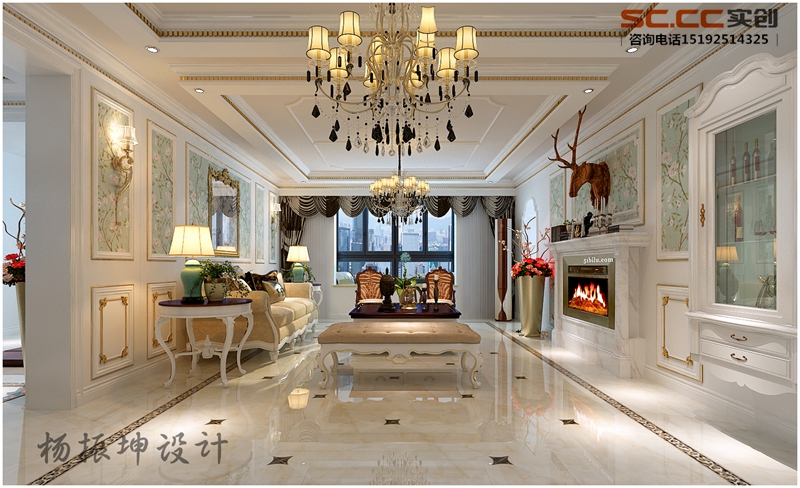 别墅 简约 法式 实创 客厅图片来自快乐彩在锦绣华城340平简约法式装修的分享
