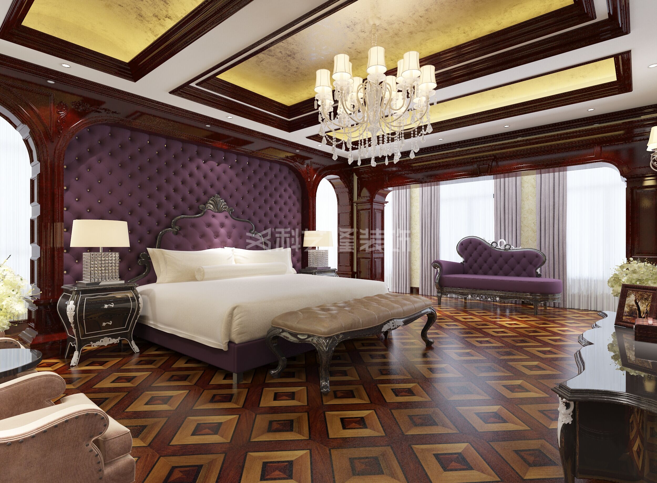 卧室图片来自天津科艺隆装饰在盛世郦园-欧式风格-240㎡的分享