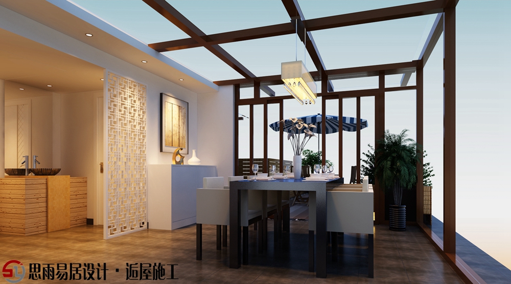三居 收纳 旧房改造 小资 新中式 餐厅图片来自思雨易居设计在【扬州装修设计】92平新中式风的分享