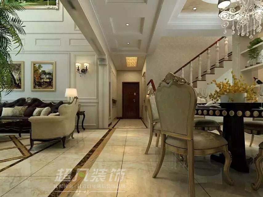欧式 别墅 楼梯图片来自郑州最好的装修公司-河南超凡在南阳欧式风格别墅装修案例赏析的分享