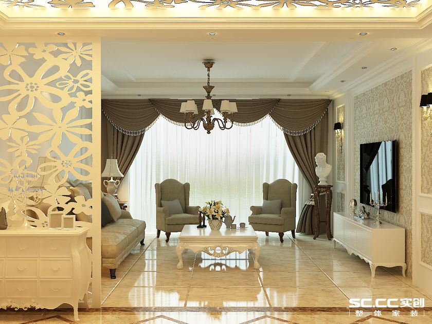 简约 欧式 三居 白领 收纳 80后 小资 客厅图片来自实创装饰百灵在暖暖简欧风 大气温馨梦的分享