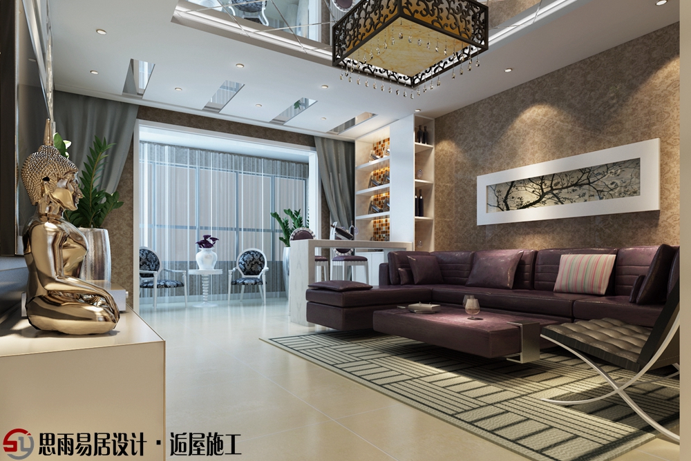 二居 收纳 小资 简约 客厅图片来自思雨易居设计在【扬州装修设计】120平三居现代的分享