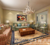 永威翡翠城两室两厅90平美式混搭装修案例效果图——客厅沙发背景墙效果图