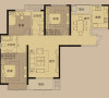 蓝堡湾139平三室两厅美式乡村装修案例——户型方案平面图