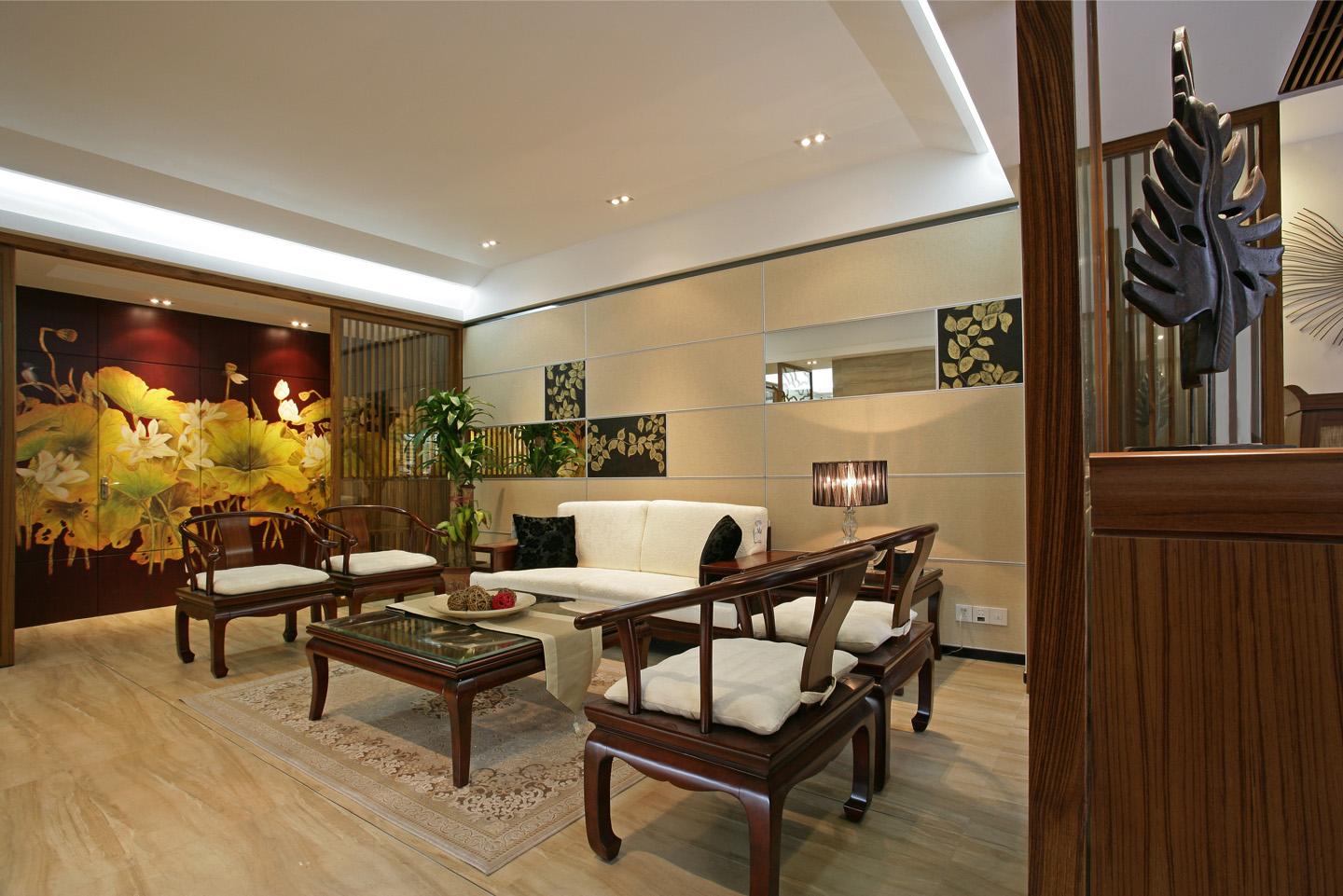 中式 别墅 白领 收纳 客厅图片来自北京装修设计o在中式风格名都园装修设计的分享
