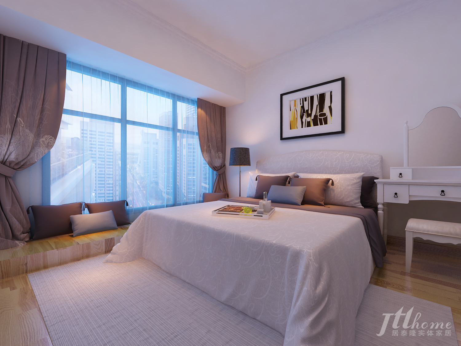 简约 三居 宜居 舒适 温馨 卧室图片来自居泰隆深圳在振业天峦现代简约三居室的分享