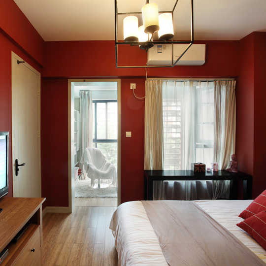 三居 混搭 美式 卧室图片来自苹果装饰公司在125m²三居室美式混搭风格的分享