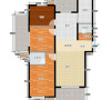 锦棠160平三室两厅现代简约装修案例户型方案平面图