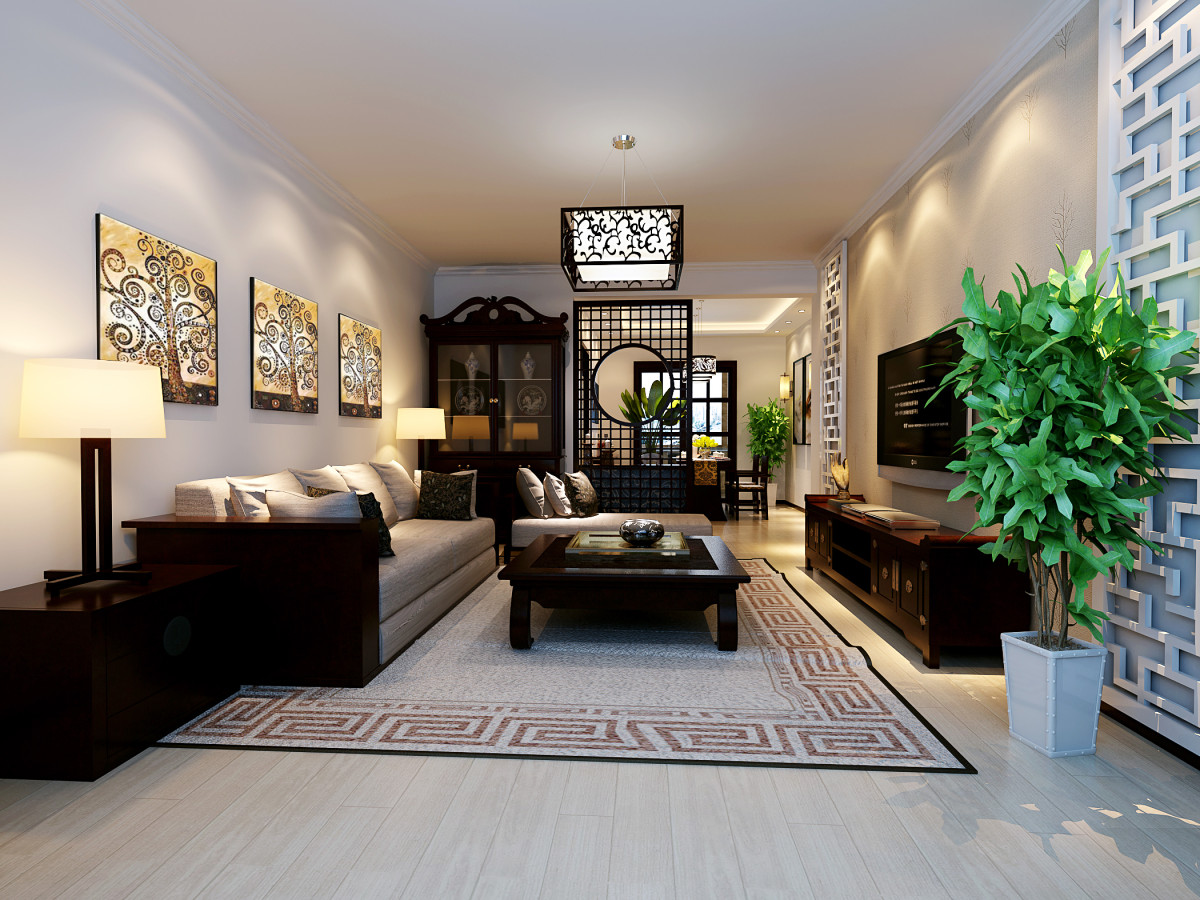 客厅图片来自fy1160721905在顶秀美泉三居室中式风格案例的分享