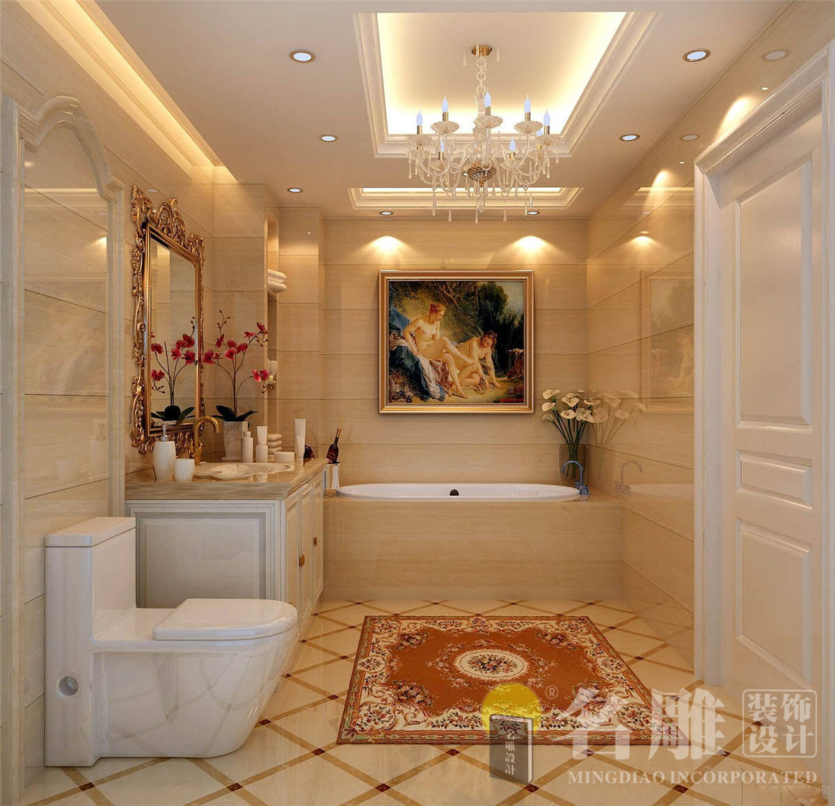 欧式 简约 四居室 古典 品质生活 珑禧 卫生间图片来自名雕装饰设计在珑禧 简欧风格 四居室的分享