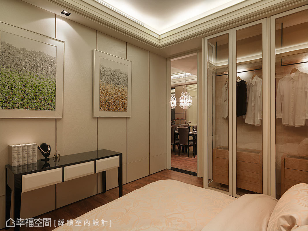 三居 新古典 收纳 小资 卧室图片来自幸福空间在160平金色与银色的新古典想象的分享