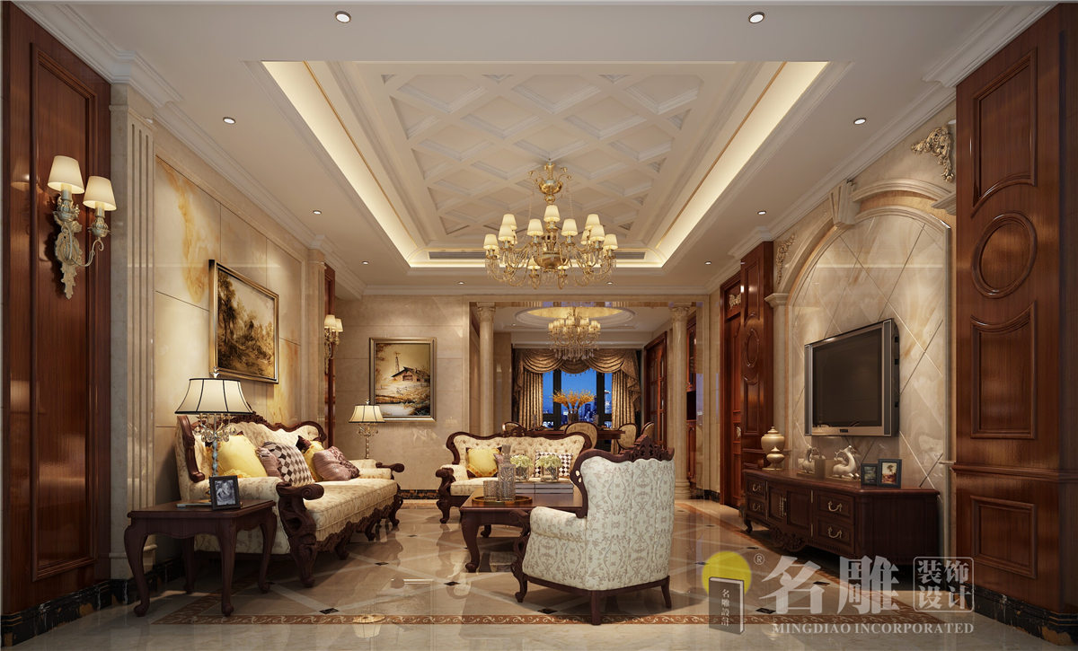 欧式 简约 四居室 古典 品质生活 珑禧 客厅图片来自名雕装饰设计在珑禧 简欧风格 四居室的分享