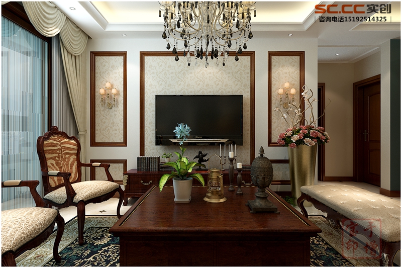 中户型 三居室 中式 古典 客厅图片来自快乐彩在和达中心城中式古典装修风格的分享