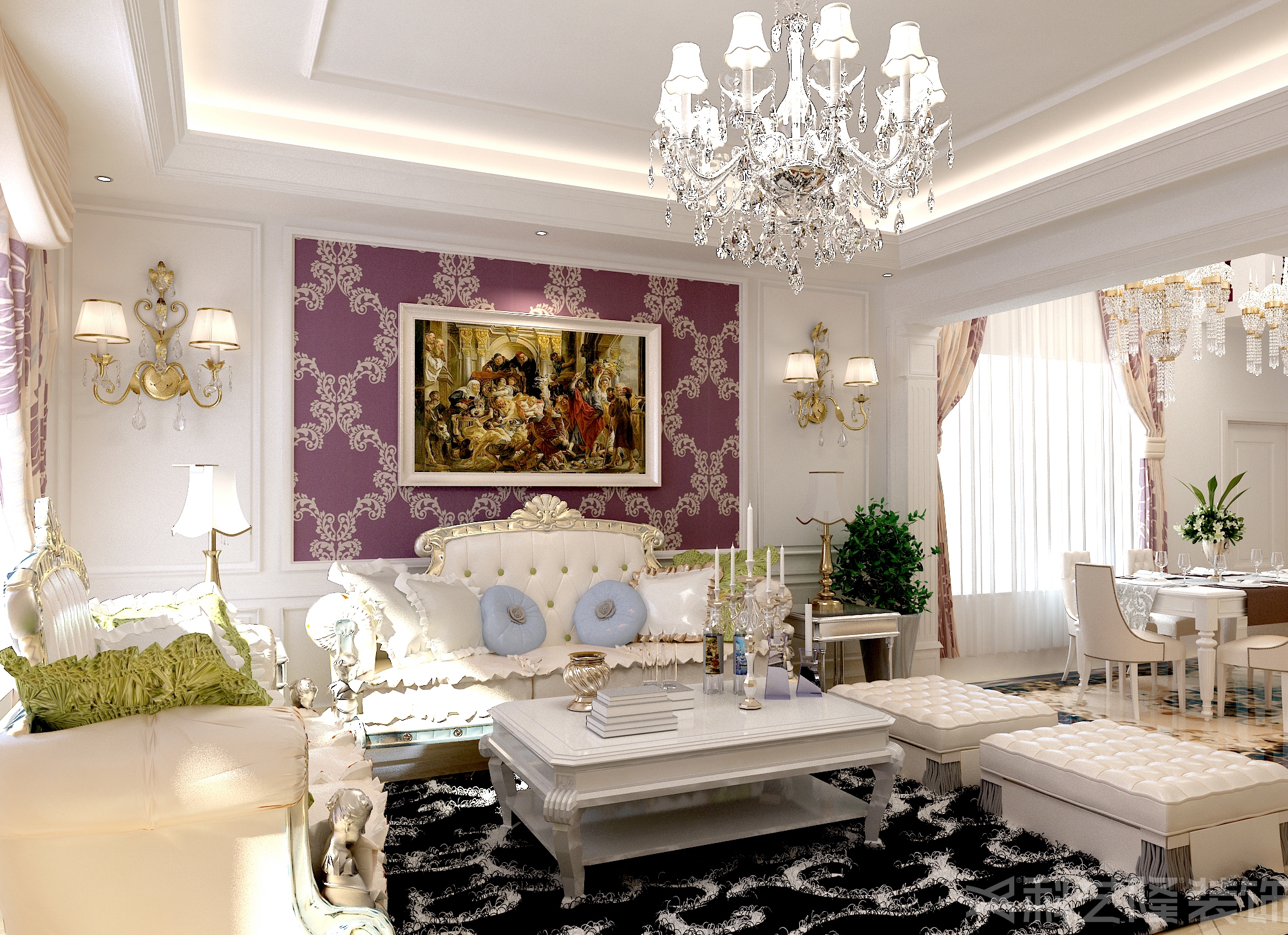 客厅图片来自天津科艺隆装饰在南湖一号-现代风格-130㎡的分享