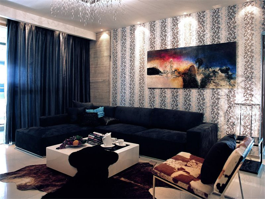 日升装饰 客厅图片来自装修设计芳芳在枫林九溪142现代简约四居的分享