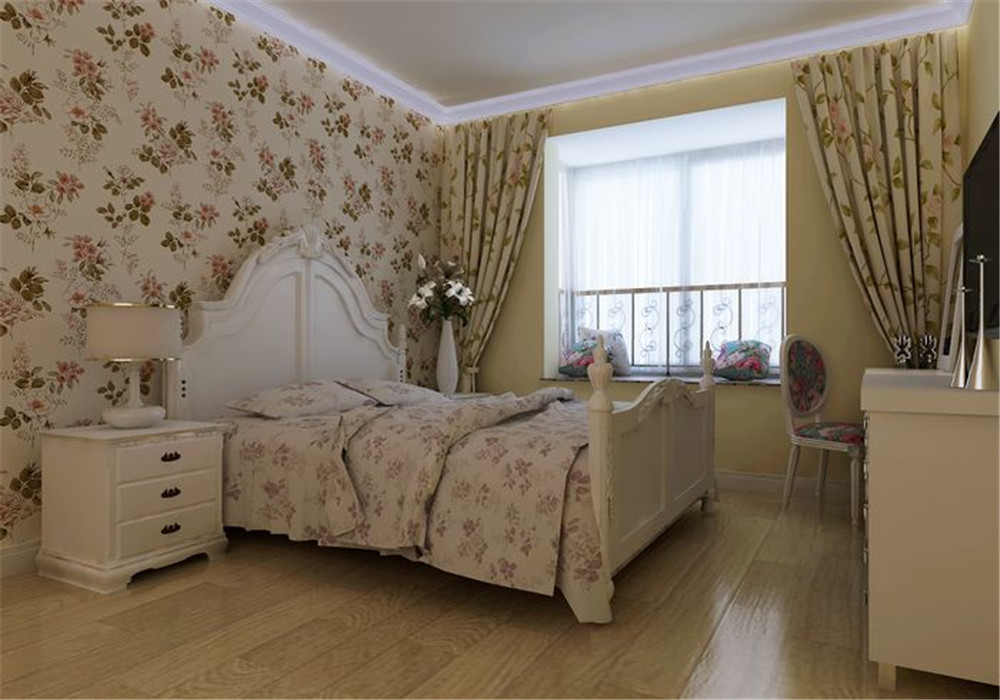 卧室图片来自fy1160721905在华业东方玫瑰108平田园风格案例的分享