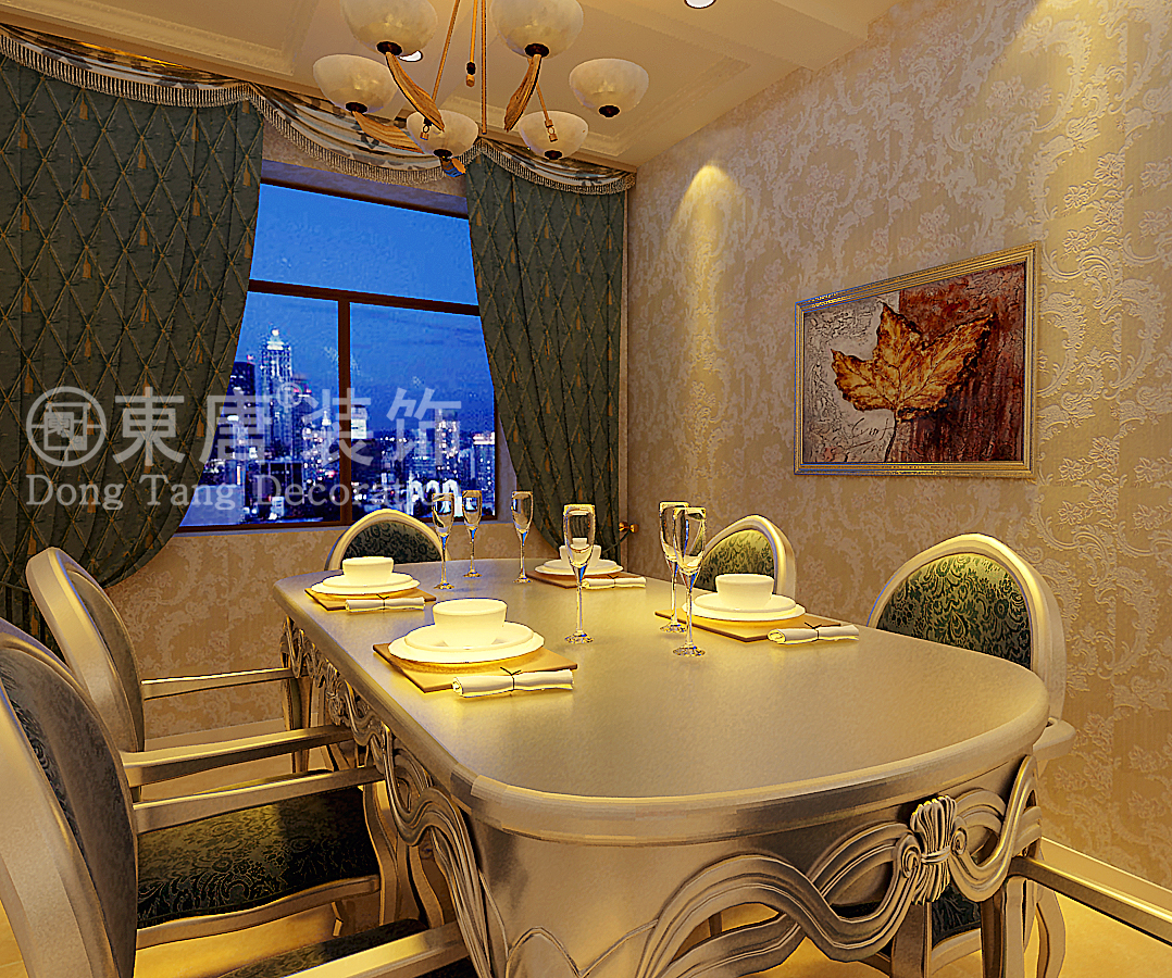 欧式 三居 收纳 餐厅图片来自山西东唐装饰公司在辰兴文教城-123平米-简欧风格的分享