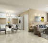 客厅设计采用简约明朗的线条，但是以暖色调为主，特别温馨，整体颜色以简洁的咖色为背景，只有沙发组合几个大件是中灰色的，在客厅里做一个色彩对比，显出现代简约的格调。