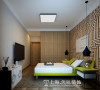 维也纳森林120平装修北欧风格三室两厅样板间效果图——卧室全景效果图，