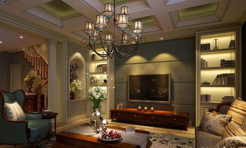 客厅图片来自温江别墅装修温江装修在龙湾半岛法式风格装修案例的分享