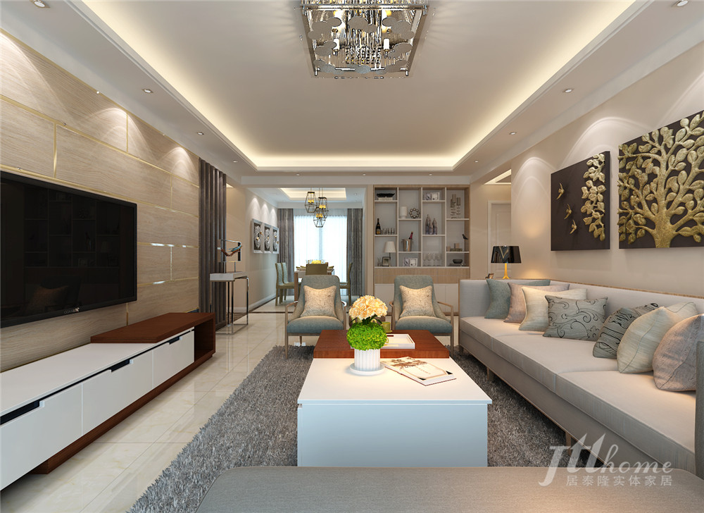 简约 四居 宜居 舒适 温馨 客厅图片来自居泰隆深圳在天悦南湾现代简约四居室的分享
