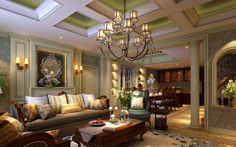 客厅图片来自温江别墅装修温江装修在龙湾半岛法式风格装修案例的分享