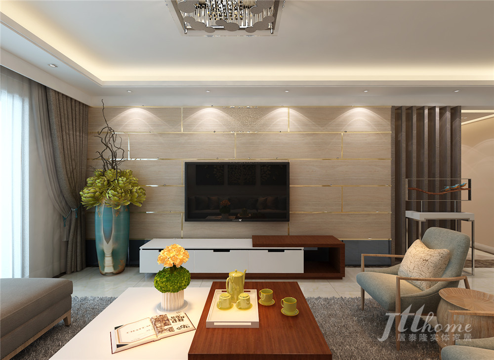 简约 四居 宜居 舒适 温馨 客厅图片来自居泰隆深圳在天悦南湾现代简约四居室的分享