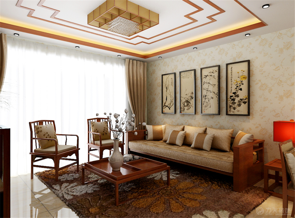 三居 客厅图片来自阳光力天装饰糖宝儿在中式风格 | 洛兹花园 123㎡的分享