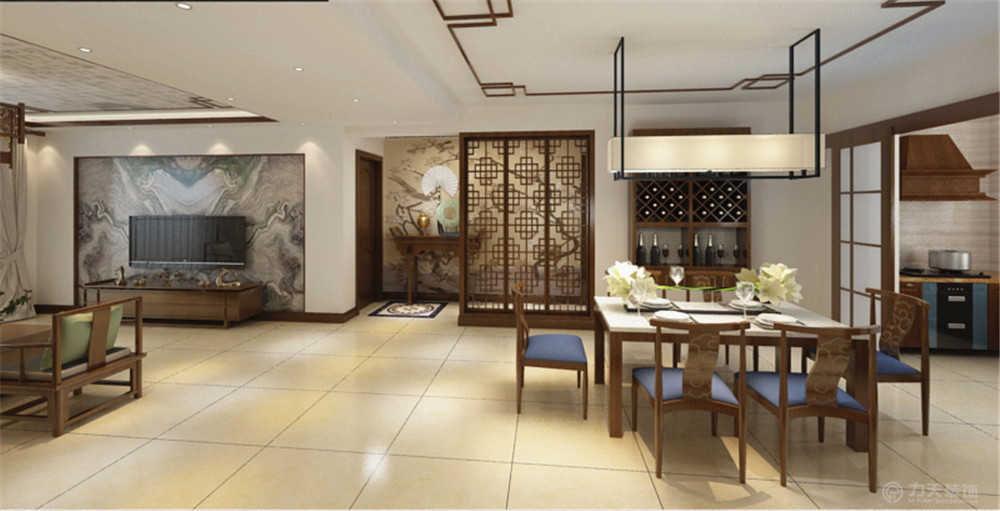 四室 新中式风格 餐厅图片来自阳光力天装饰梦想家更爱家在动漫城  新中式风格的分享