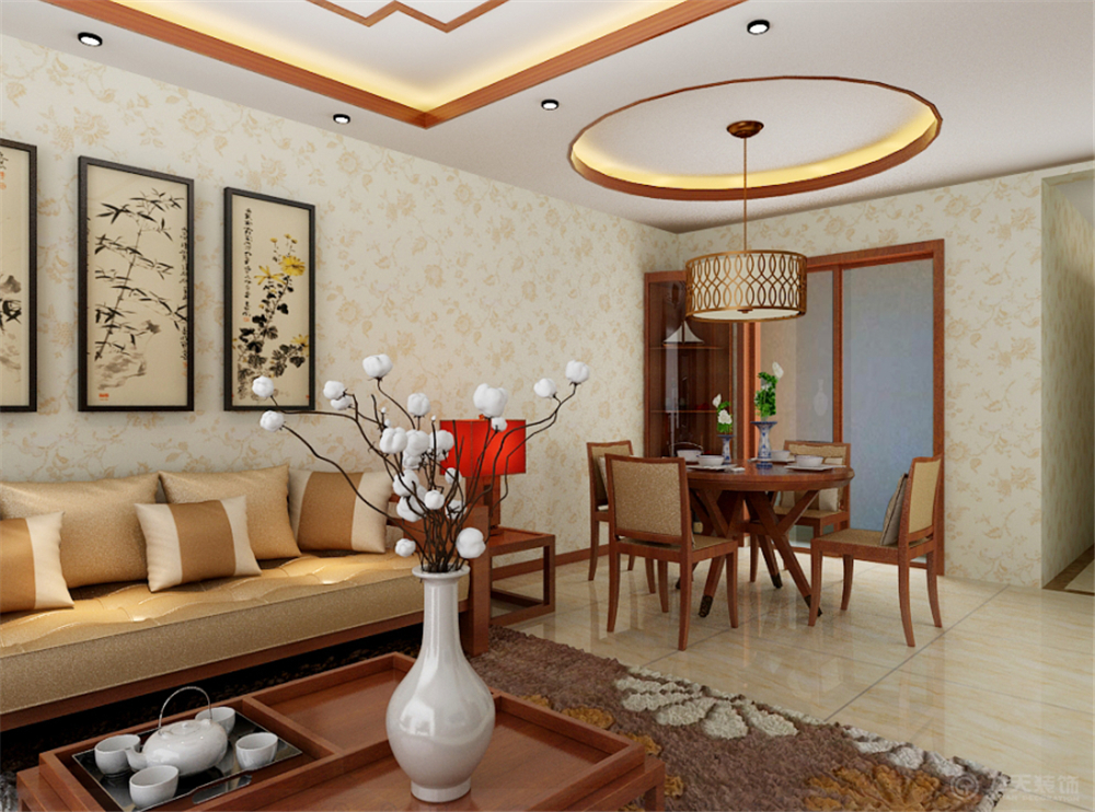 三居 客厅图片来自阳光力天装饰糖宝儿在中式风格 | 洛兹花园 123㎡的分享
