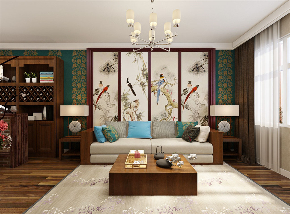 新中式 客厅图片来自阳光力天装饰梦想家更爱家在新中式 洞庭壹号 110㎡的分享