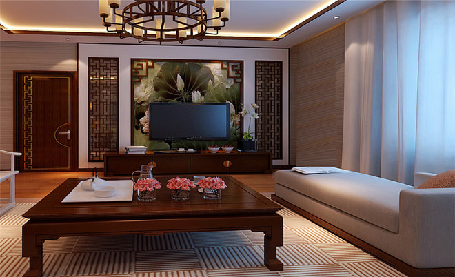 新中式风格 两居 南山雨果 客厅图片来自实创装饰上海公司在南山雨果90平新中式风格装修设计的分享