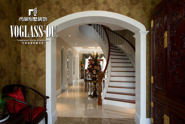 别墅 小资 楼梯图片来自尚层别墅设计在东方普罗旺斯新中式风格案例赏析的分享