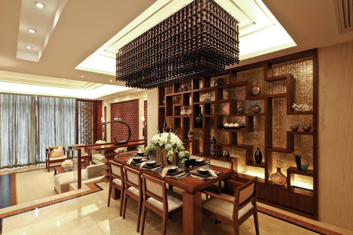 新中式 中式风格 室内设计 装修风格 装修设计 餐厅图片来自别墅装修设计yan在新中式风格首创国际半岛的分享