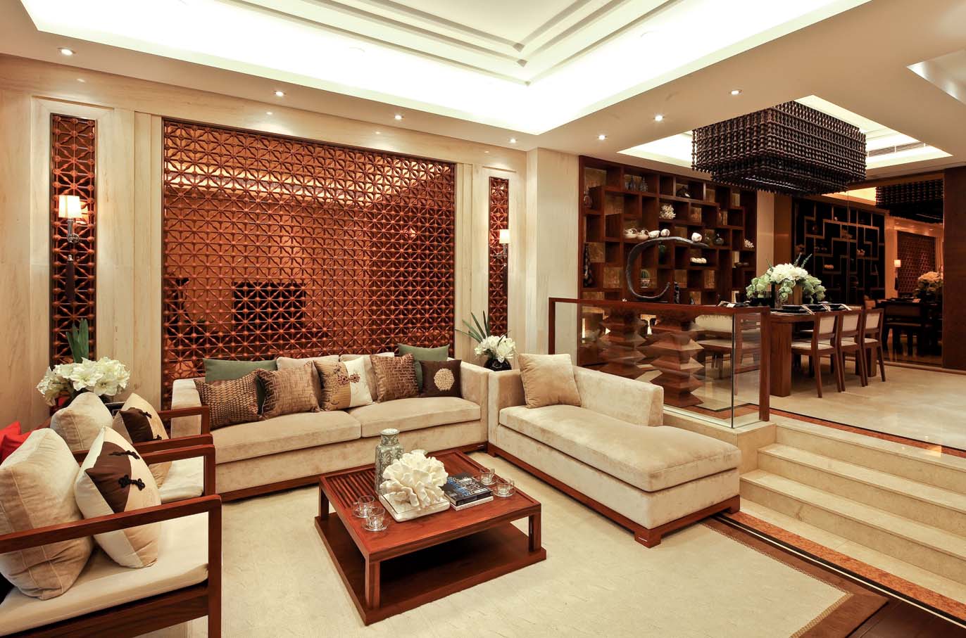 新中式 中式风格 室内设计 装修风格 装修设计 客厅图片来自别墅装修设计yan在新中式风格首创国际半岛的分享