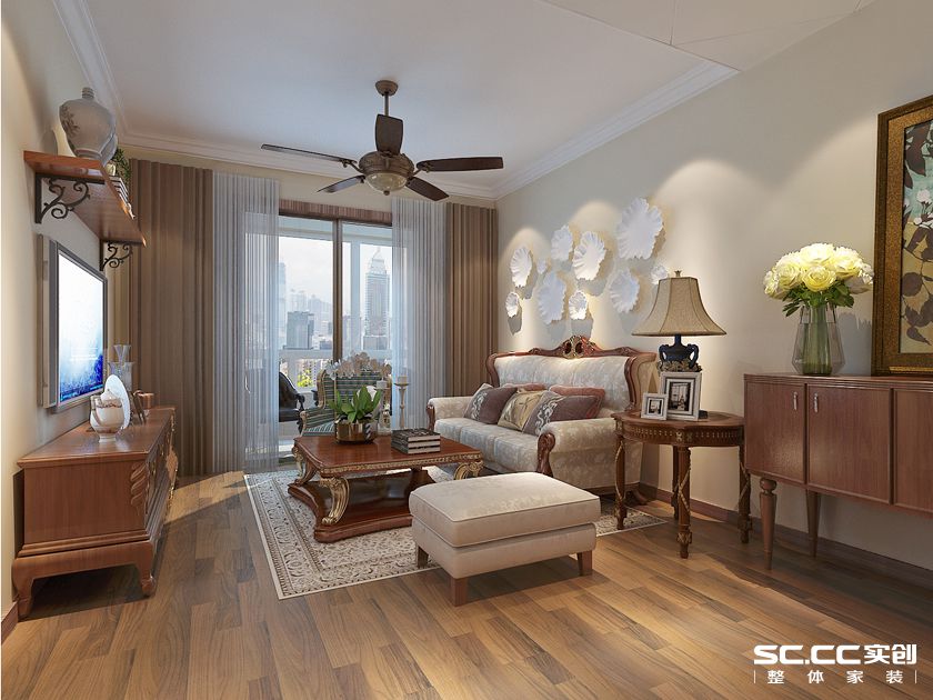 美式风格 两居 客厅图片来自实创装饰上海公司在88平两居室美式风格装修设计的分享